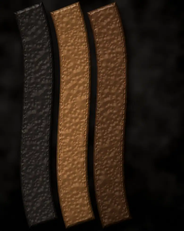 Finished leather belts