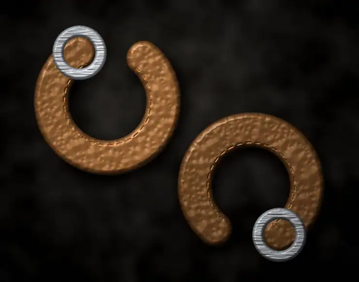 Leather ankle cuffs with D-rings