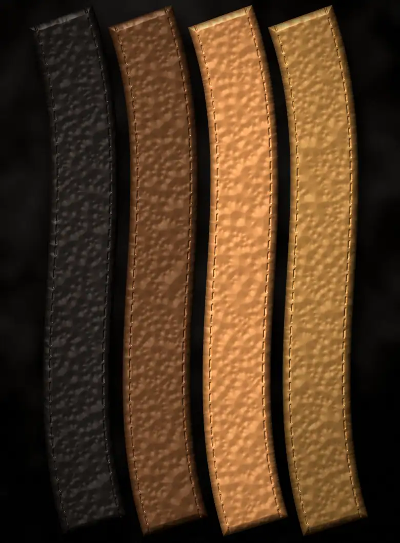 Finished leather lifting belts