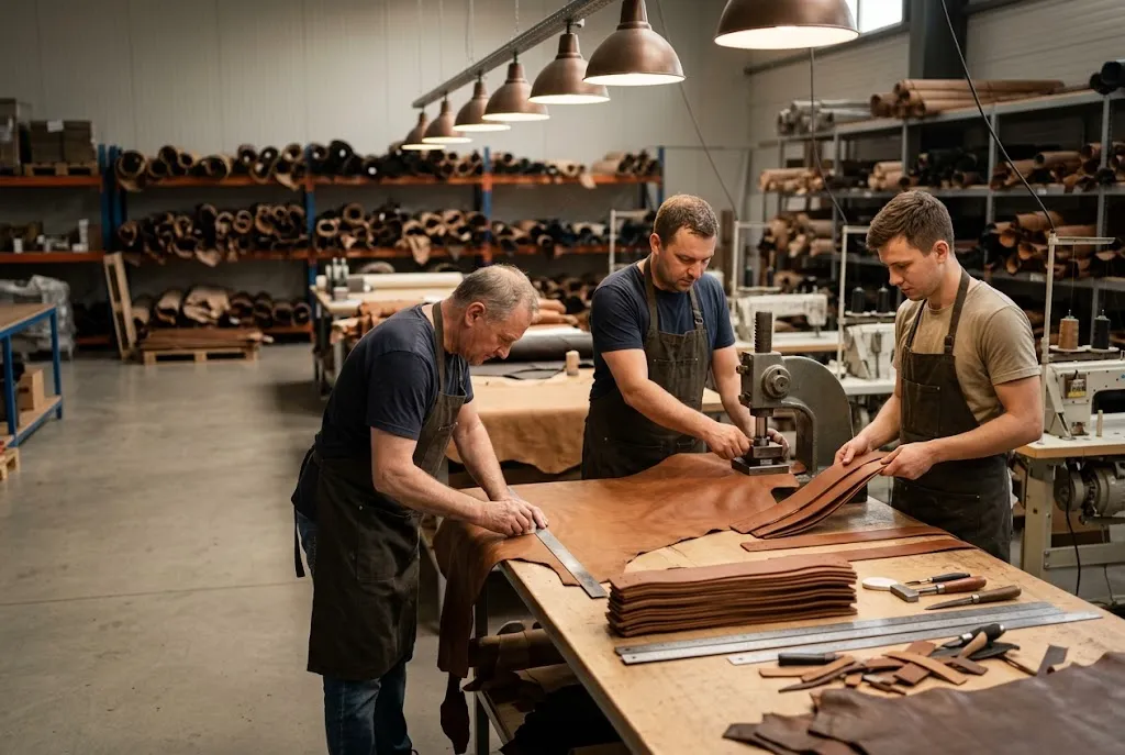 The cutting bench at the Sialkot factory