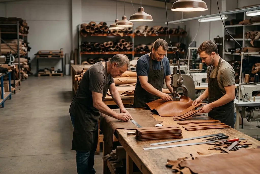 The cutting bench at the Sialkot factory