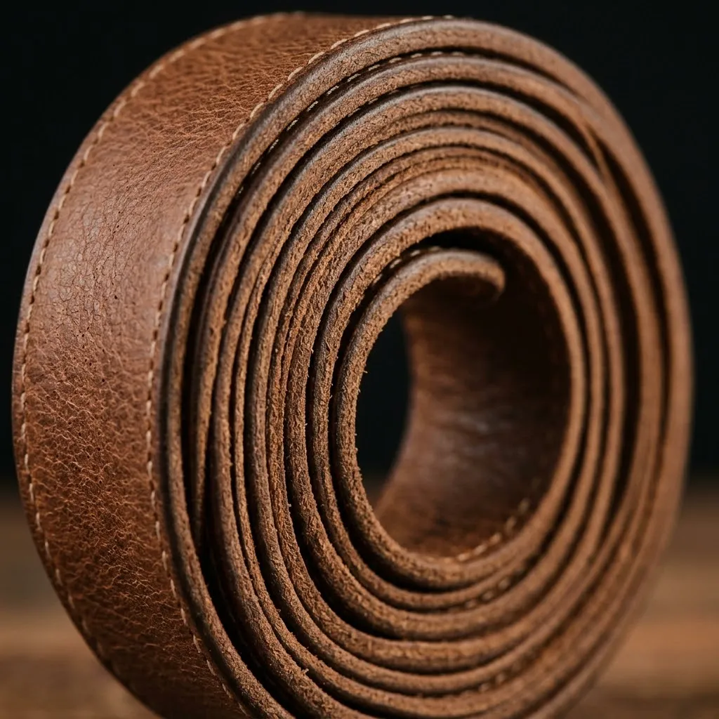 Finished leather belts