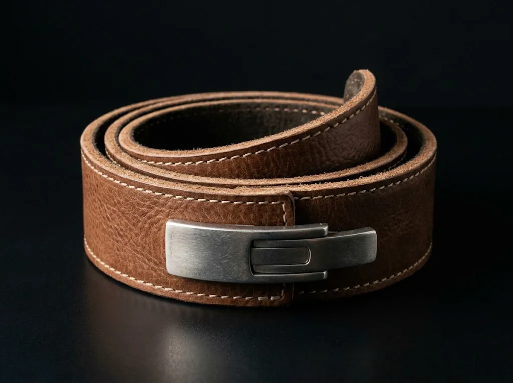 Leather lever weightlifting belt