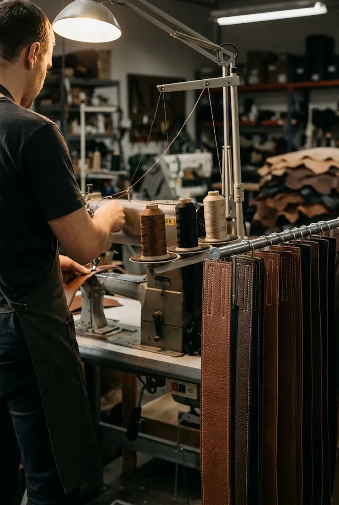 Stitched belt panels